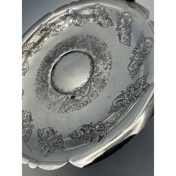 Viking Silver‎ Plate Swing Handle Candy Bride basket floral scroll engraved - Picture 3 of 6
